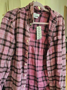 Urban Outfitters pink/rose/purple plaid flannel shirt NWT